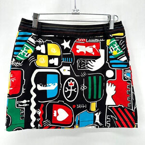 Jean Charles de Castelbajac Skort Womens S Pop Art Shorts Tennis Golf Pickleball